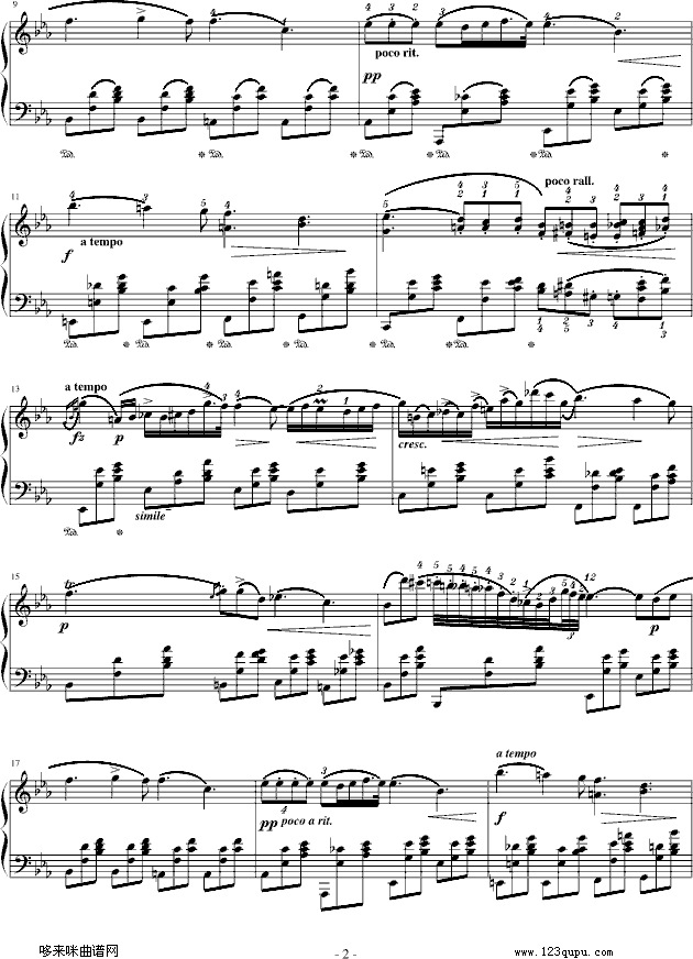 降E大调夜曲-（Op.9-2）-肖邦钢琴曲谱（图2）