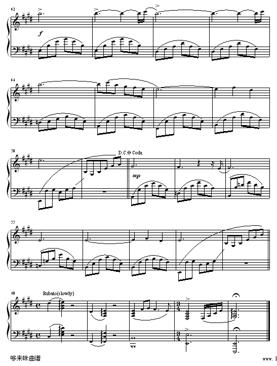 卡伐蒂娜-克莱德曼钢琴曲谱（图3）