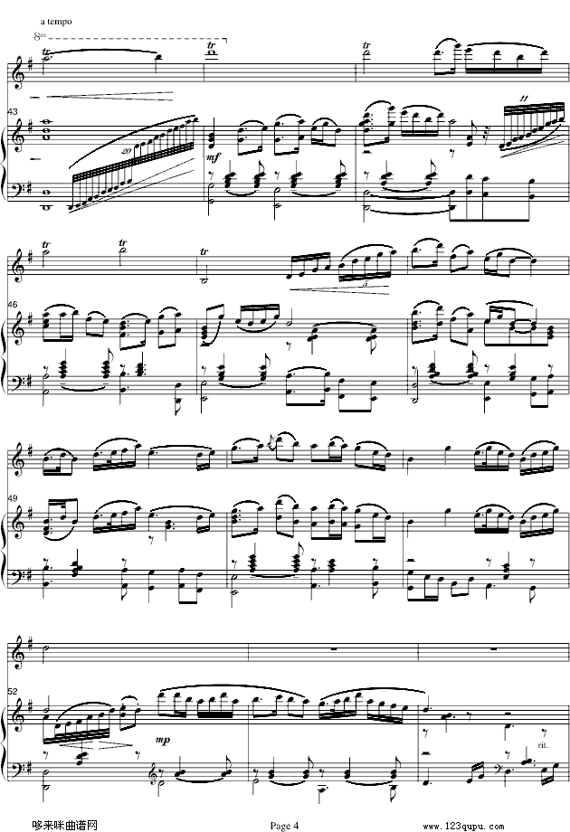 梁山伯与祝英台-小提琴/钢琴-陈钢钢琴曲谱（图4）