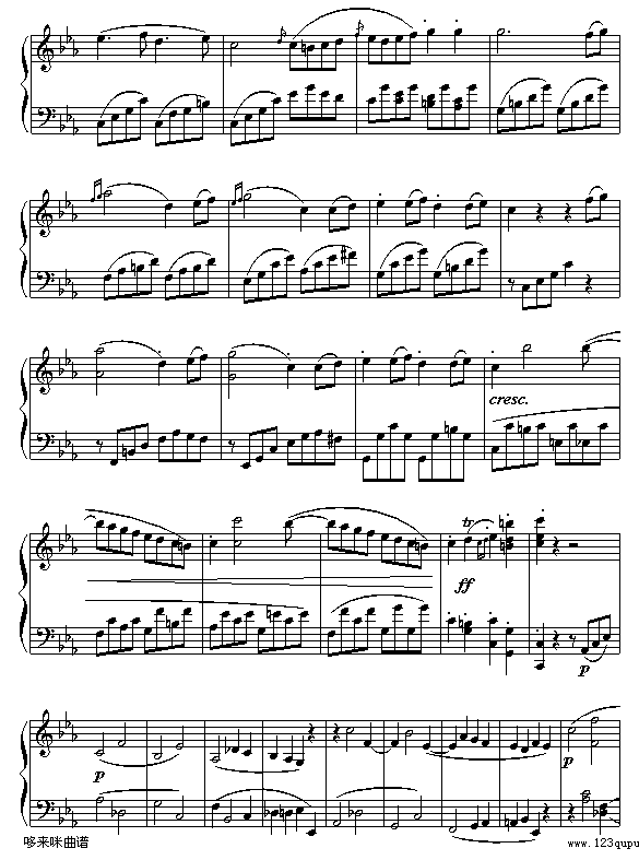 悲怆奏鸣曲第三乐章-贝多芬钢琴曲谱（图4）