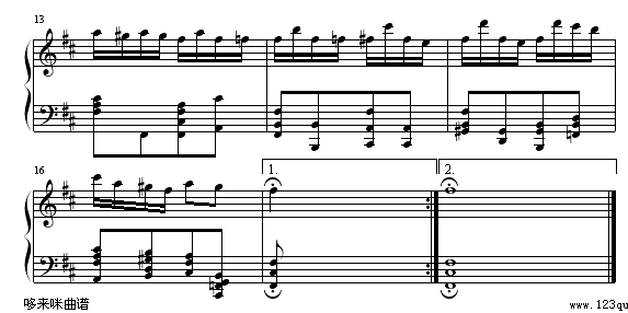谐谑曲-巴赫钢琴曲谱（图2）