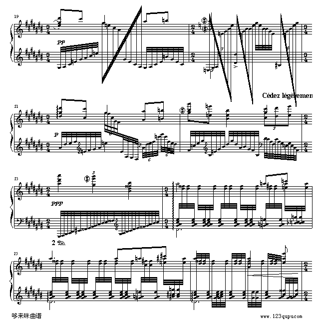 水妖(Gaspard de la Nuit- 1. Ondine.Lent)-拉威尔-Ravel钢琴曲谱（图3）