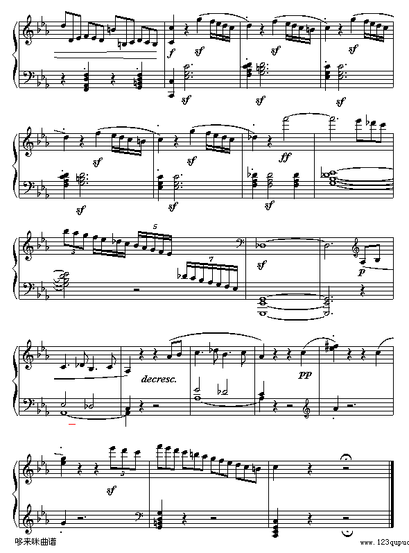 悲怆奏鸣曲第三乐章-贝多芬钢琴曲谱（图10）
