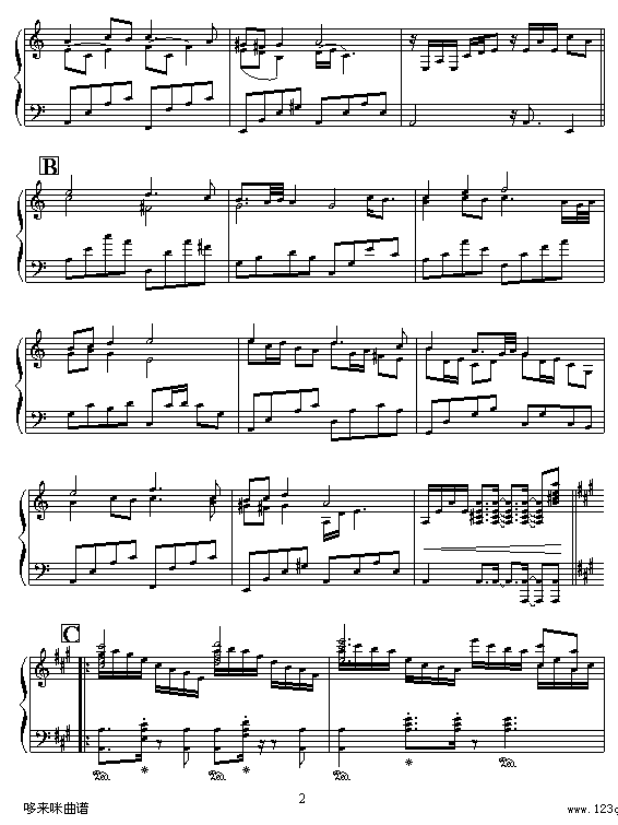 蓝色的爱-克莱德曼钢琴曲谱（图2）