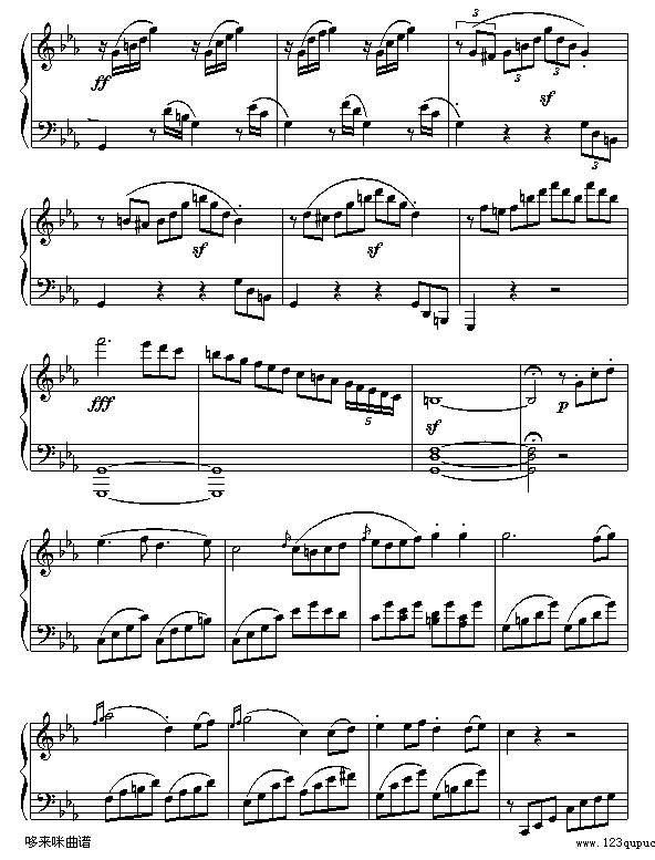 悲怆奏鸣曲第三乐章-贝多芬钢琴曲谱（图6）