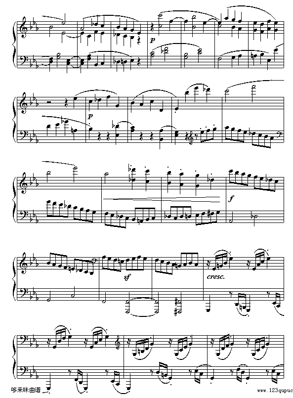悲怆奏鸣曲第三乐章-贝多芬钢琴曲谱（图5）