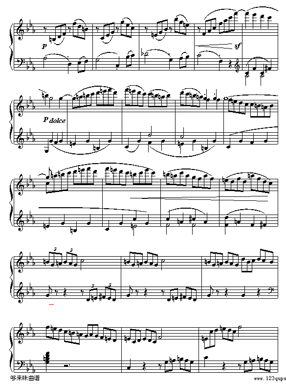 悲怆奏鸣曲第三乐章-贝多芬钢琴曲谱（图7）