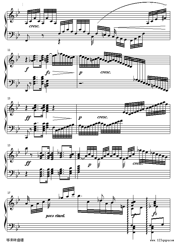 降B大调序曲-巴赫钢琴曲谱（图3）