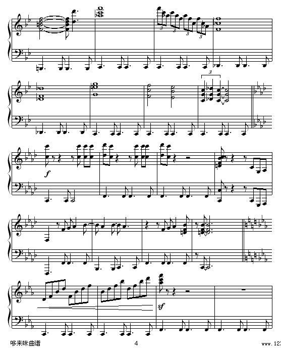感伤的混合曲-克莱德曼钢琴曲谱（图4）