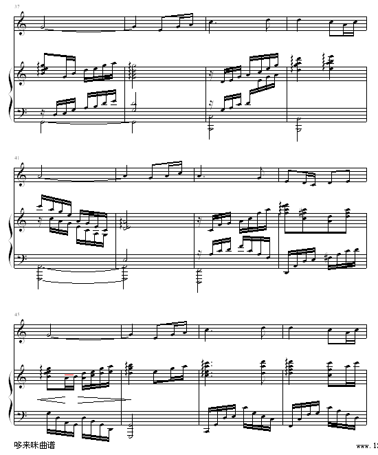 美丽的草原我的家-中国名曲钢琴曲谱（图4）
