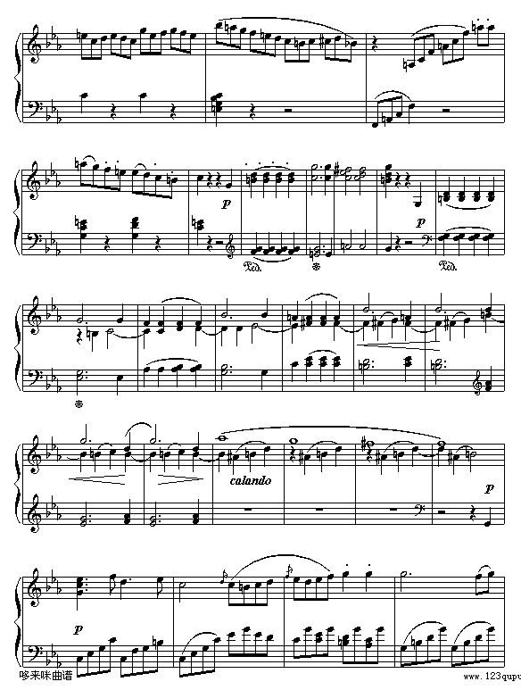 悲怆奏鸣曲第三乐章-贝多芬钢琴曲谱（图8）