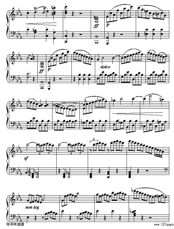 悲怆奏鸣曲第三乐章-贝多芬钢琴曲谱（图2）
