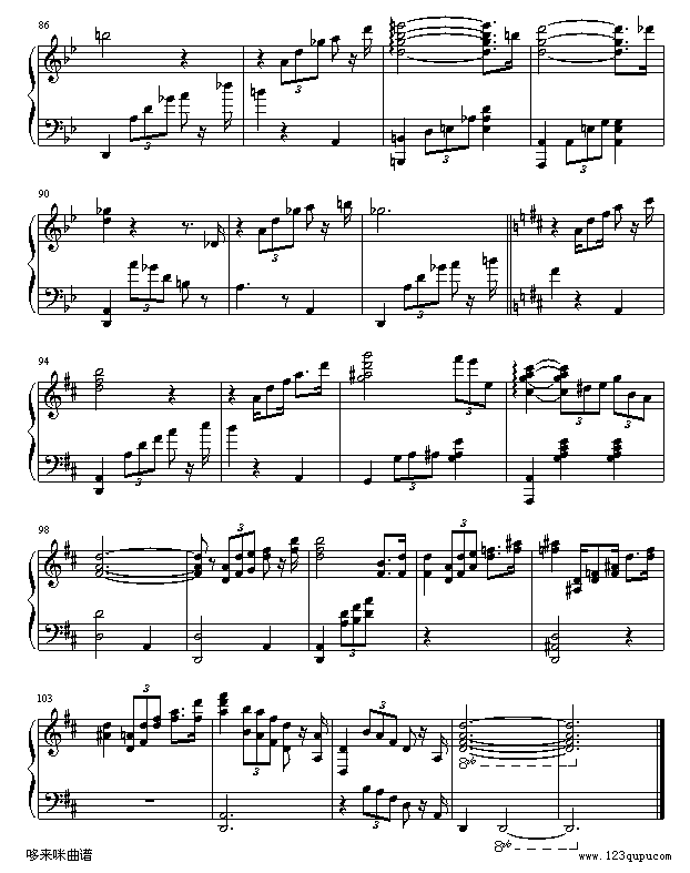 回忆-德尔·德拉钢琴曲谱（图5）