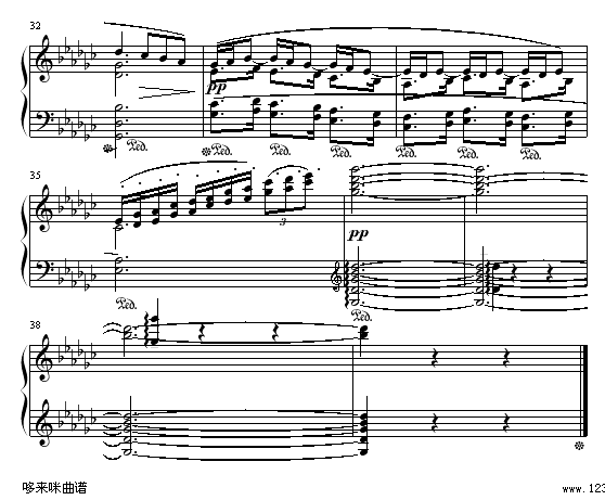 亚麻色头发的女孩-德彪西钢琴曲谱（图3）