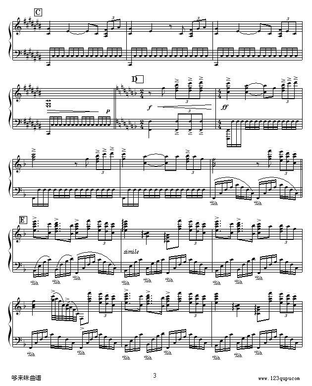 火战车-克莱德曼钢琴曲谱（图3）
