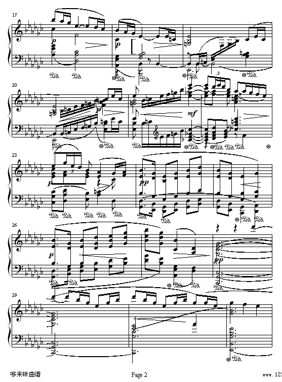 亚麻色头发的女孩-德彪西钢琴曲谱（图2）