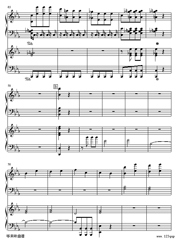 《命运》第一乐章-贝多芬钢琴曲谱（图4）