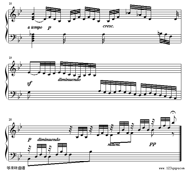降B大调序曲-巴赫钢琴曲谱（图4）