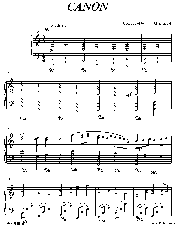 Canon Mix Vision-帕赫贝尔-Pachelbel钢琴曲谱（图1）