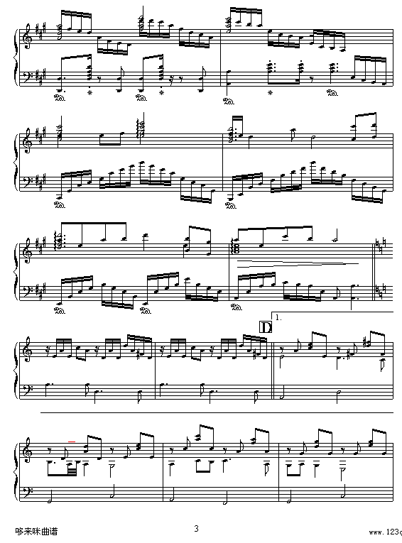 蓝色的爱-克莱德曼钢琴曲谱（图3）
