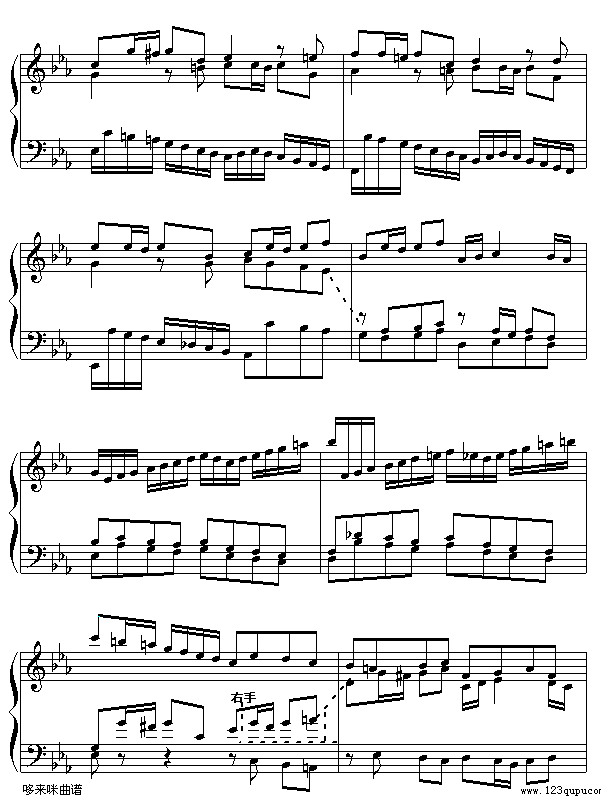 c小调赋格-巴赫钢琴曲谱（图2）