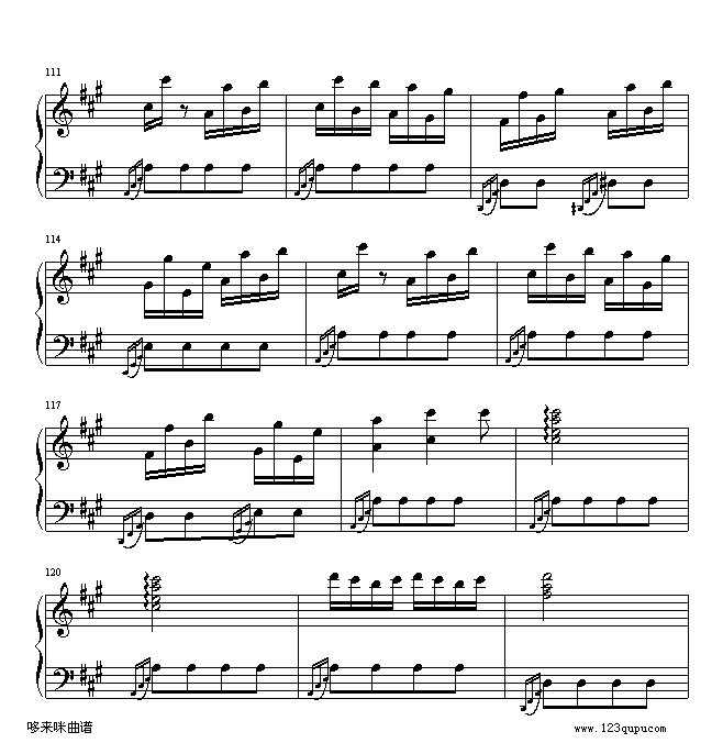 土耳其进行曲-莫扎特钢琴曲谱（图11）