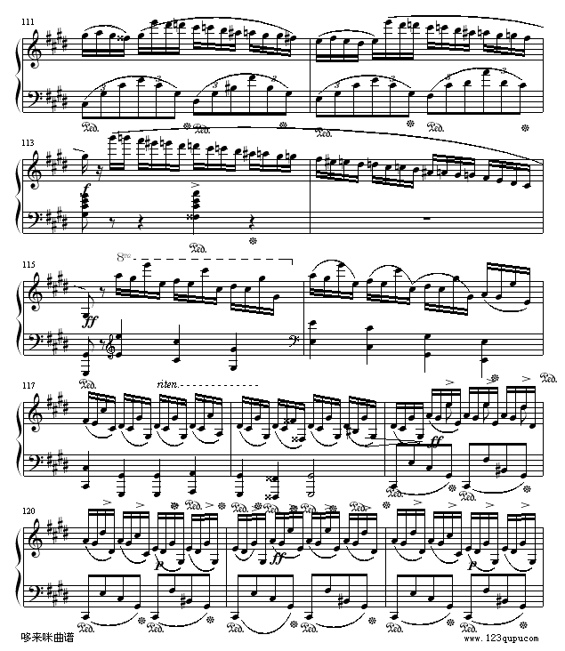 幻想即兴曲-滴漏打谱-肖邦钢琴曲谱（图9）