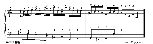 二部创意曲-精确指法版-巴赫钢琴曲谱（图3）