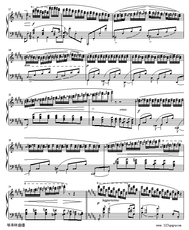 练习曲OP25No6-肖邦钢琴曲谱（图2）