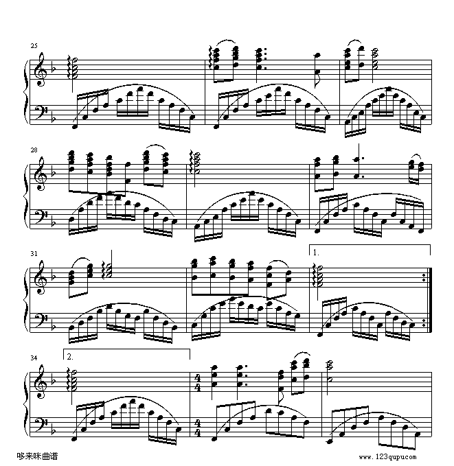 大海啊，故乡-中国名曲钢琴曲谱（图3）