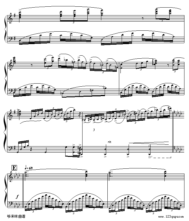 奔放的旋律-克莱德曼钢琴曲谱（图4）