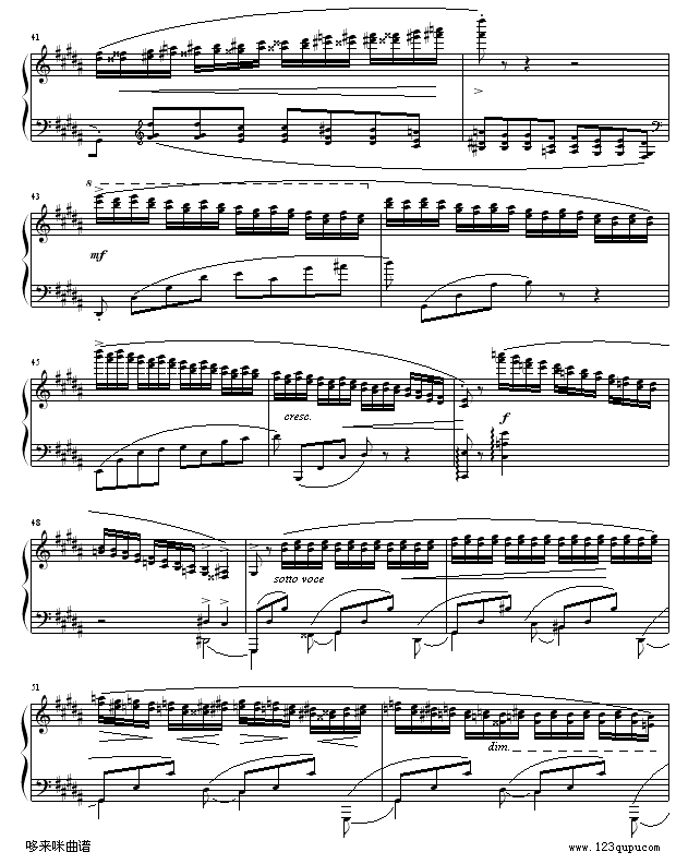 练习曲OP25No6-肖邦钢琴曲谱（图4）