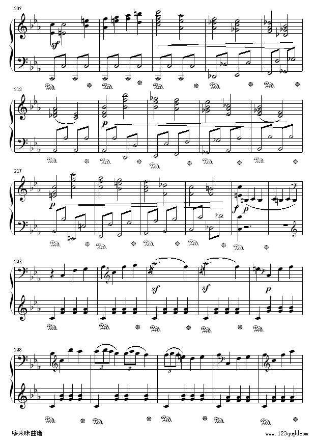 悲怆奏鸣曲第一乐章-贝多芬钢琴曲谱（图11）