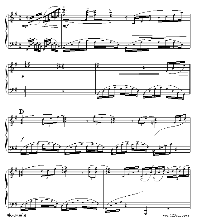 奔放的旋律-克莱德曼钢琴曲谱（图3）