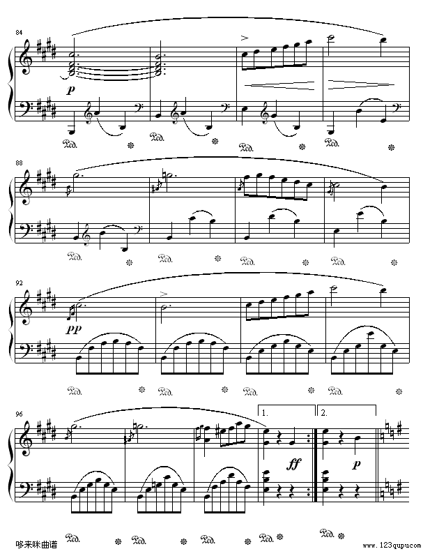 e小调圆舞曲-肖邦钢琴曲谱（图6）