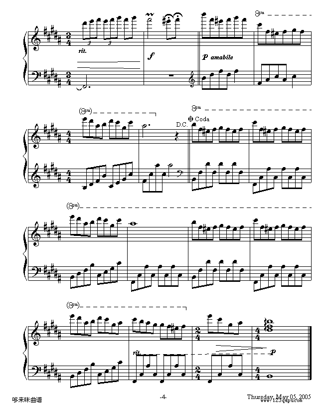 爱的旋律-克莱德曼钢琴曲谱（图4）