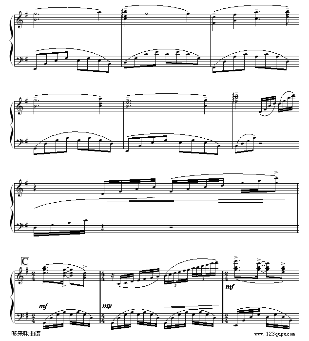 奔放的旋律-克莱德曼钢琴曲谱（图2）