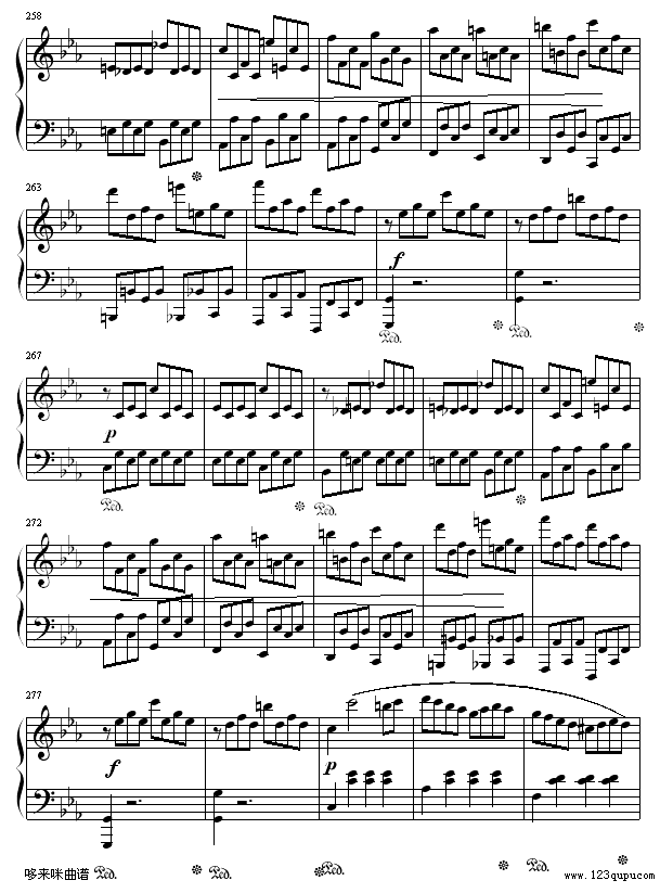 悲怆奏鸣曲第一乐章-贝多芬钢琴曲谱（图13）