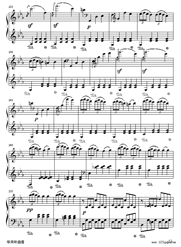 悲怆奏鸣曲第一乐章-贝多芬钢琴曲谱（图12）