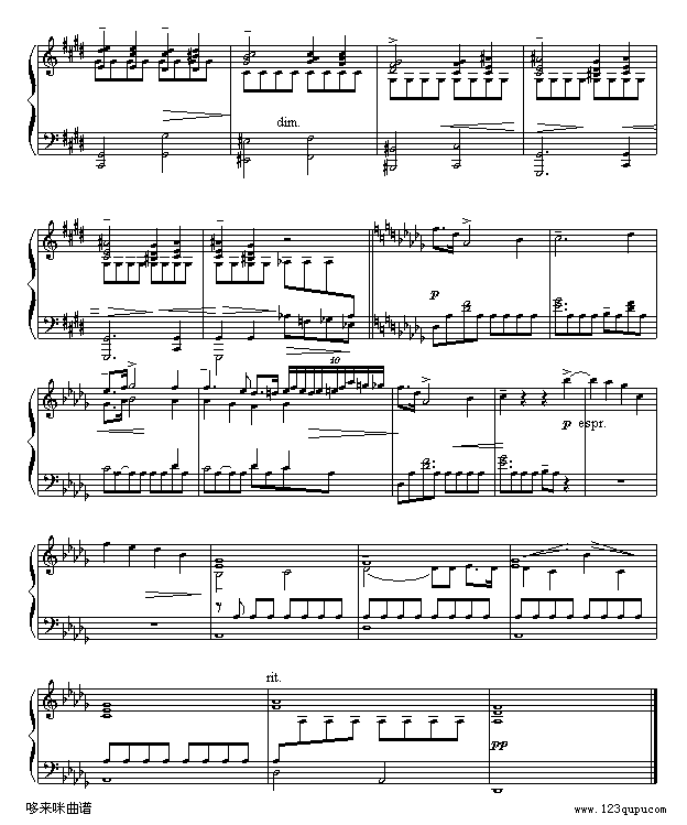 雨滴前奏曲-肖邦钢琴曲谱（图4）