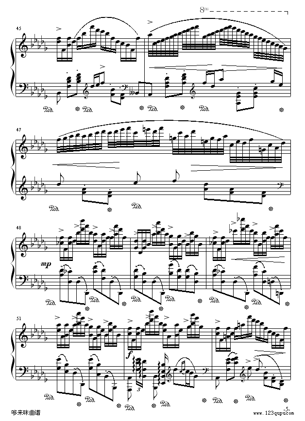云雀-巴拉基列夫钢琴曲谱（图5）