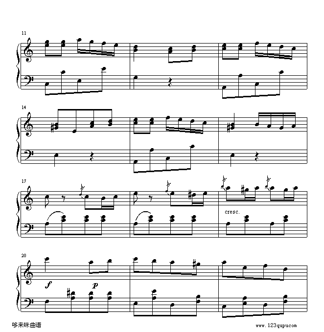 土耳其进行曲-莫扎特钢琴曲谱（图2）