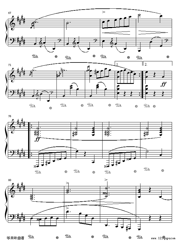 e小调圆舞曲-肖邦钢琴曲谱（图5）