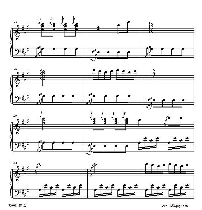 土耳其进行曲-莫扎特钢琴曲谱（图12）