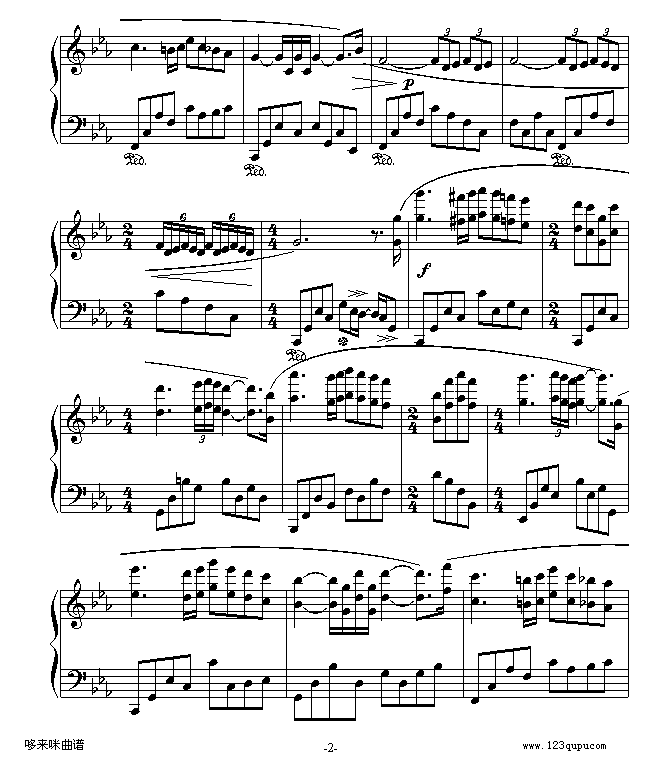 爱的协奏曲-克莱德曼钢琴曲谱（图2）