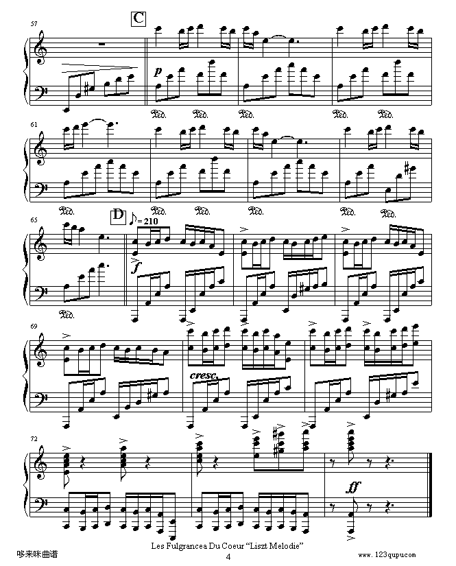 跃动的心-李斯特钢琴曲谱（图4）