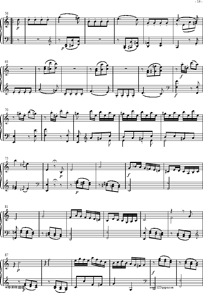 奏鸣曲 Sonatas K279 Mvt.3-莫扎特钢琴曲谱（图3）