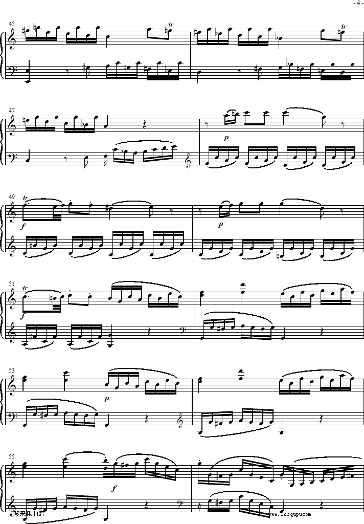奏鸣曲 Sonatas K279   Mvt.1-莫扎特钢琴曲谱（图4）
