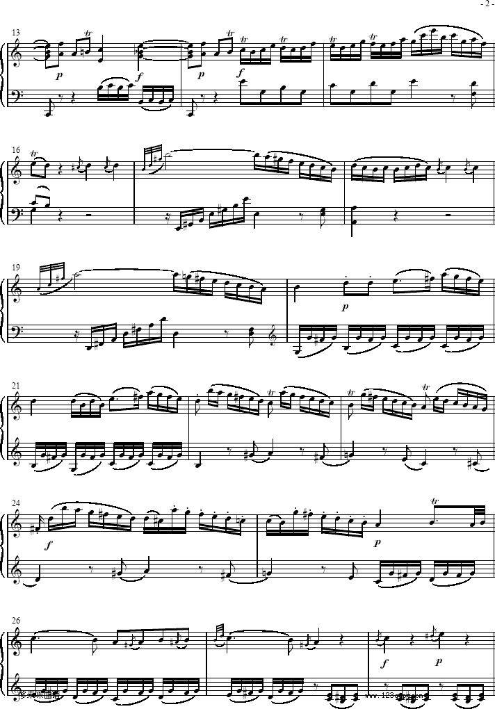 奏鸣曲 Sonatas K279   Mvt.1-莫扎特钢琴曲谱（图2）