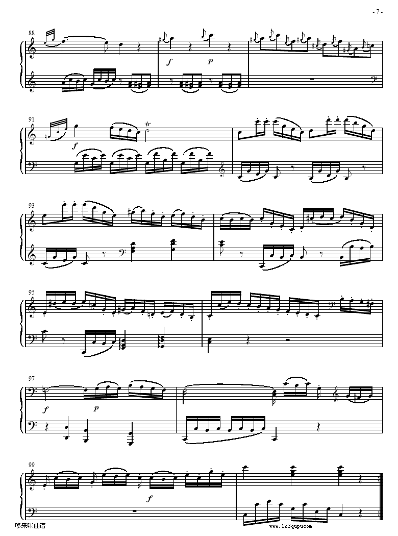 奏鸣曲 Sonatas K279   Mvt.1-莫扎特钢琴曲谱（图7）